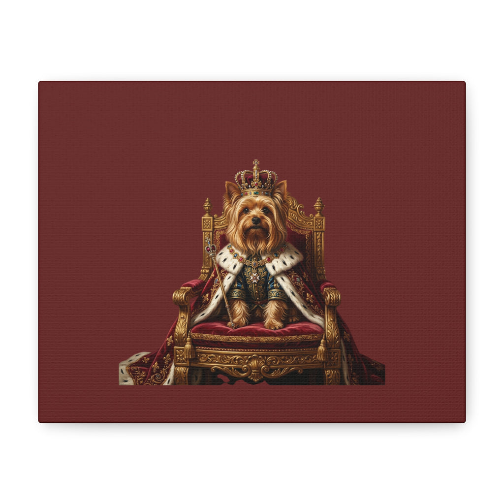 Royal Yorkie Canvas Art – King Dog Portrait Matte Stretched Wall Decor