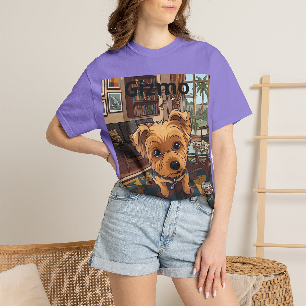 Gizmo Yorkie Portrait T‑Shirt — Cute Yorkie Dog Tee