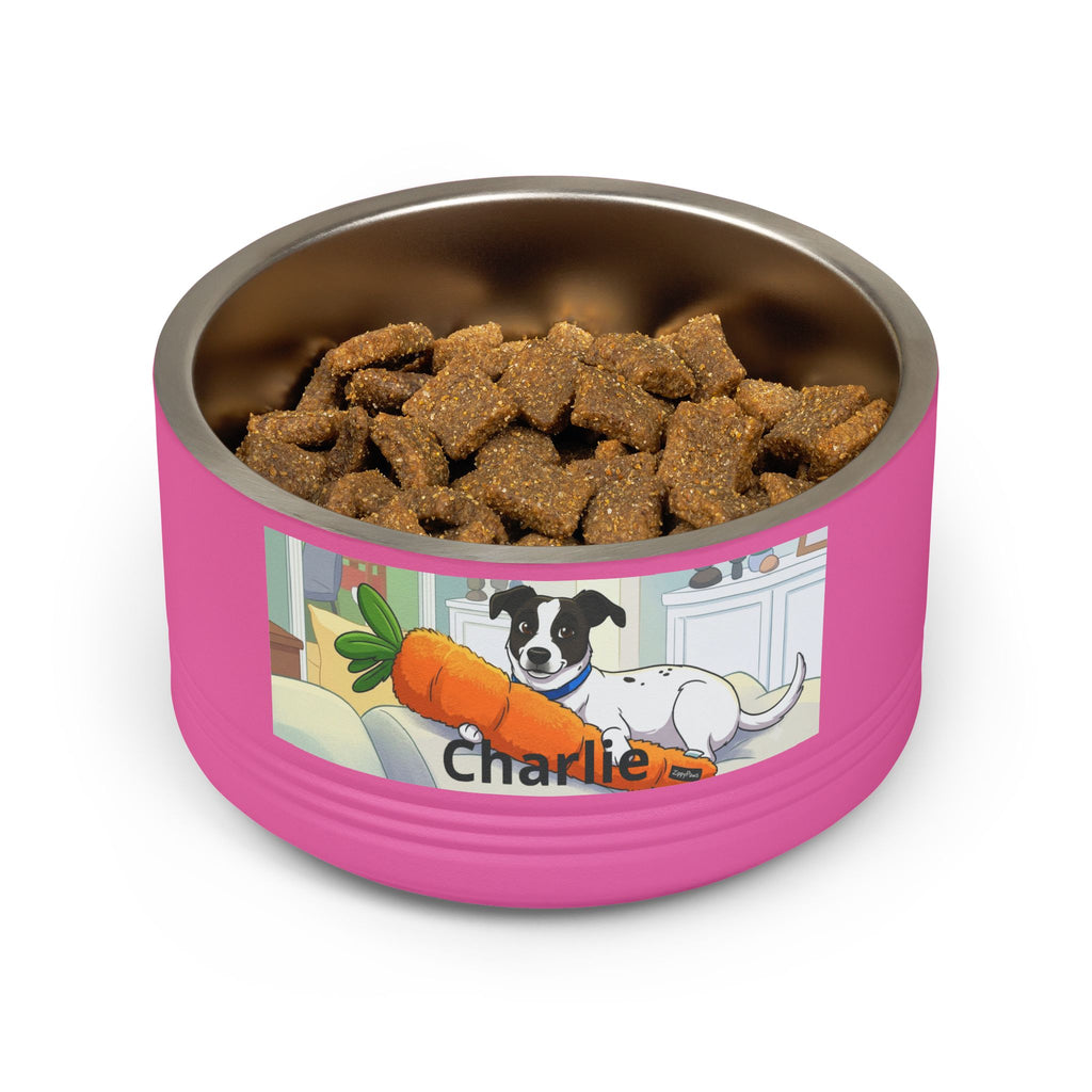 Personalized Pet Bowl — 18oz Stainless Steel Dog Food Bowl (Custom Name: Charlie)