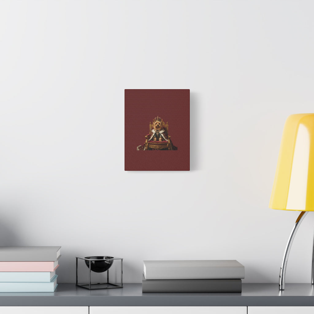 Royal Yorkie Canvas Art – King Dog Portrait Matte Stretched Wall Decor