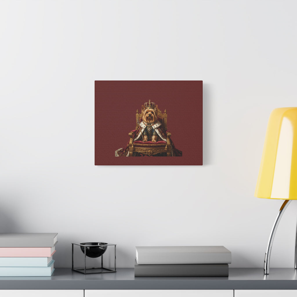 Royal Yorkie Canvas Art – King Dog Portrait Matte Stretched Wall Decor