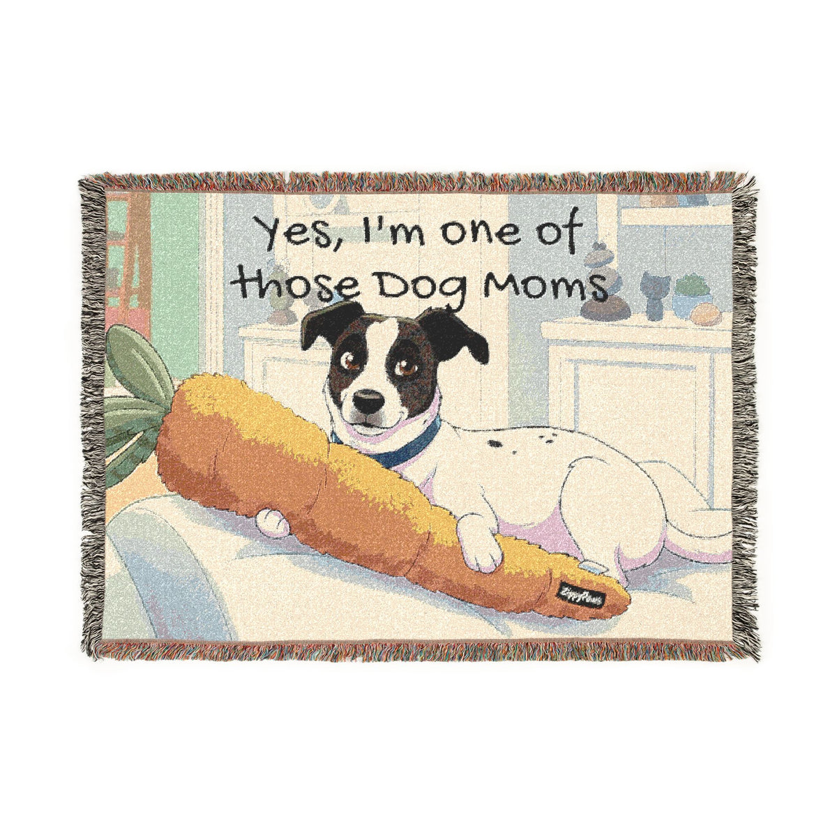 Woven Blanket — Vintage Logo Throw Blanket, Cozy Fringe Jacquard for Living Room & Gift