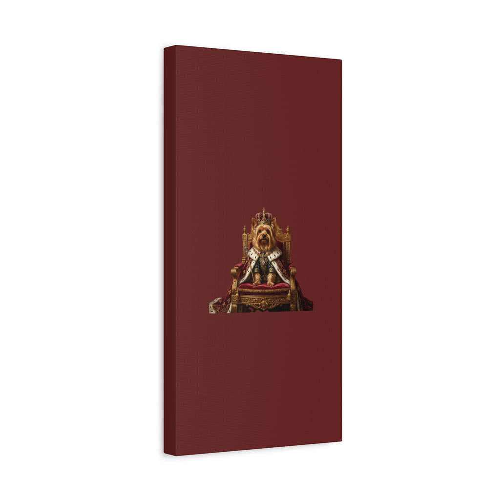 Royal Yorkie Canvas Art – King Dog Portrait Matte Stretched Wall Decor