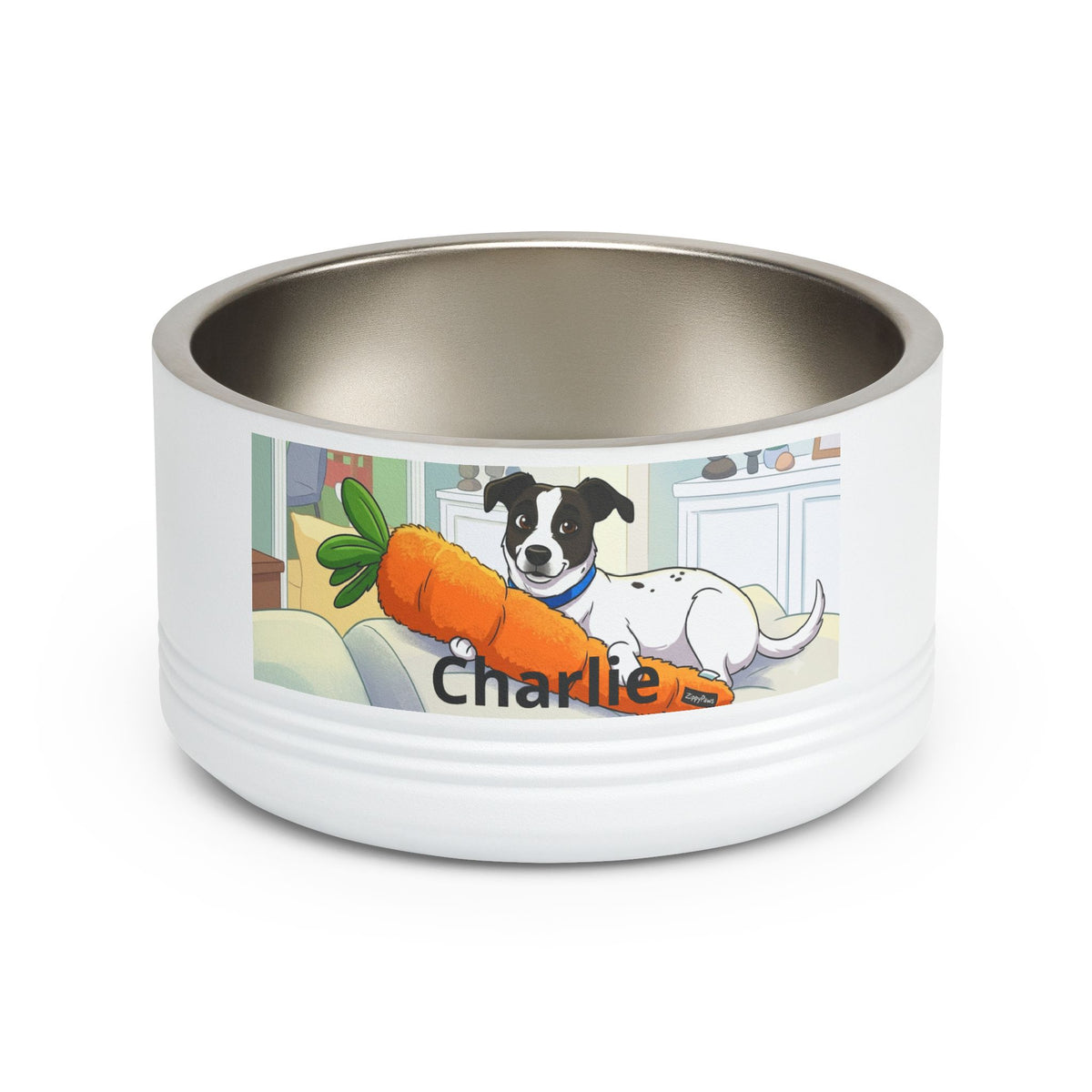 Personalized Pet Bowl — 18oz Stainless Steel Dog Food Bowl (Custom Name: Charlie)