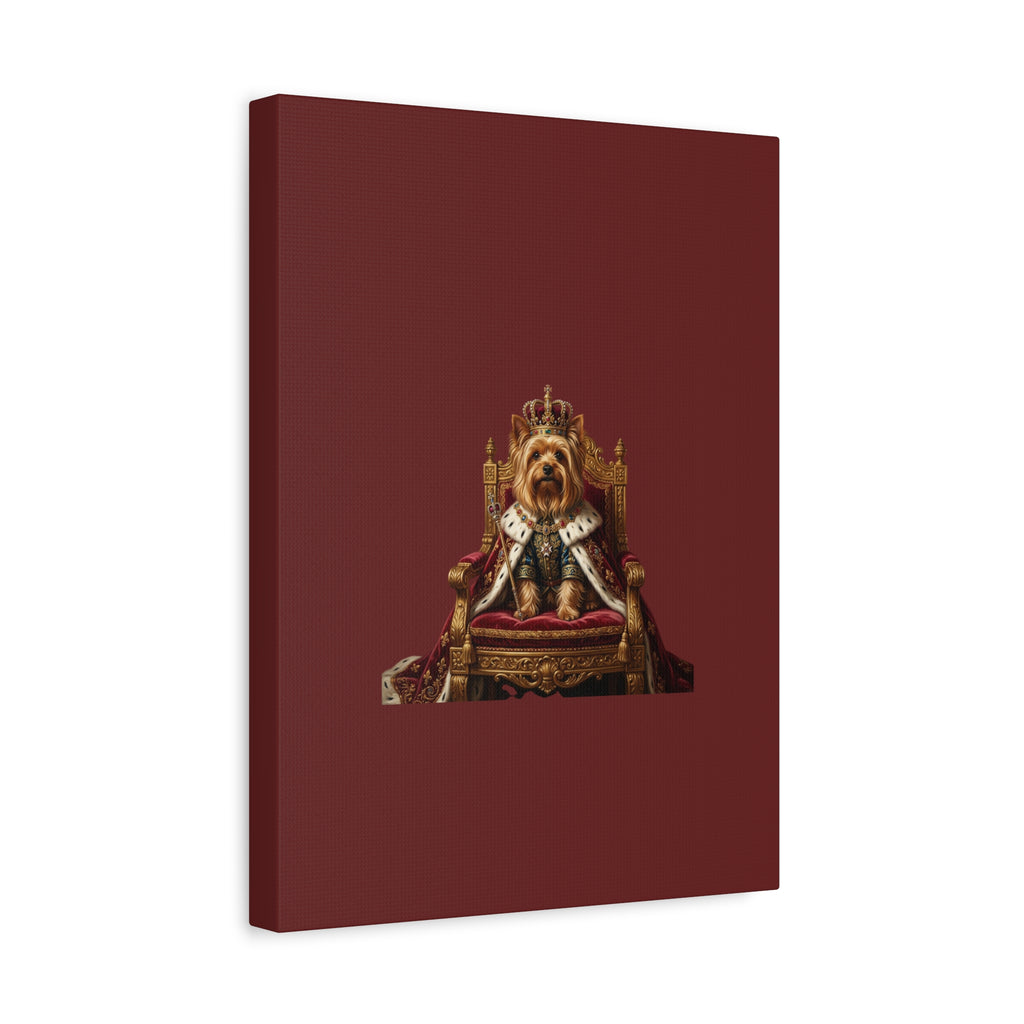 Royal Yorkie Canvas Art – King Dog Portrait Matte Stretched Wall Decor