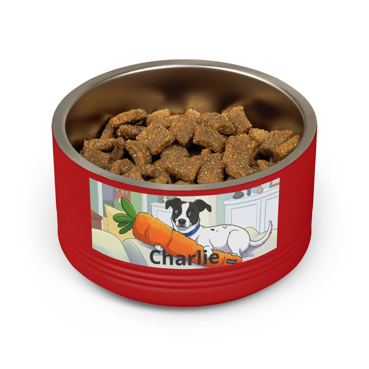 Personalized Pet Bowl — 18oz Stainless Steel Dog Food Bowl (Custom Name: Charlie)