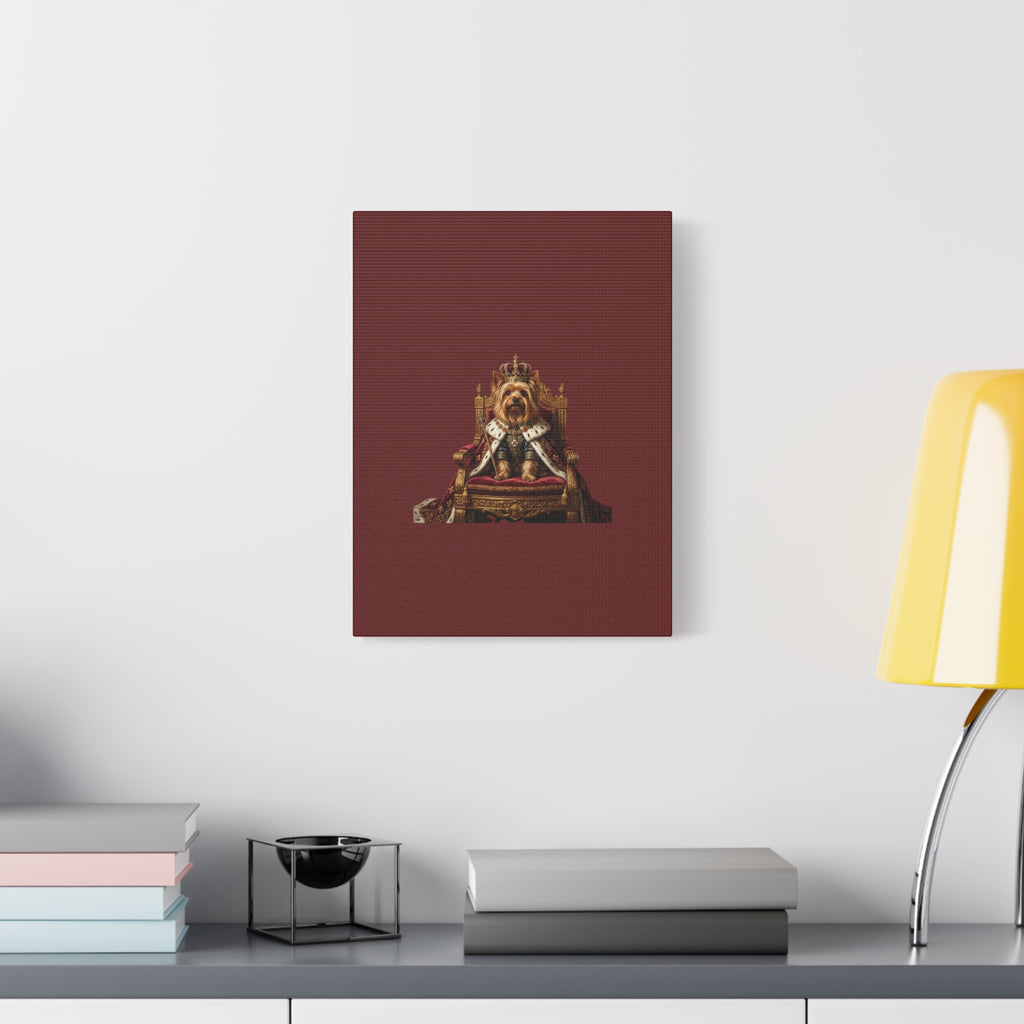 Royal Yorkie Canvas Art – King Dog Portrait Matte Stretched Wall Decor