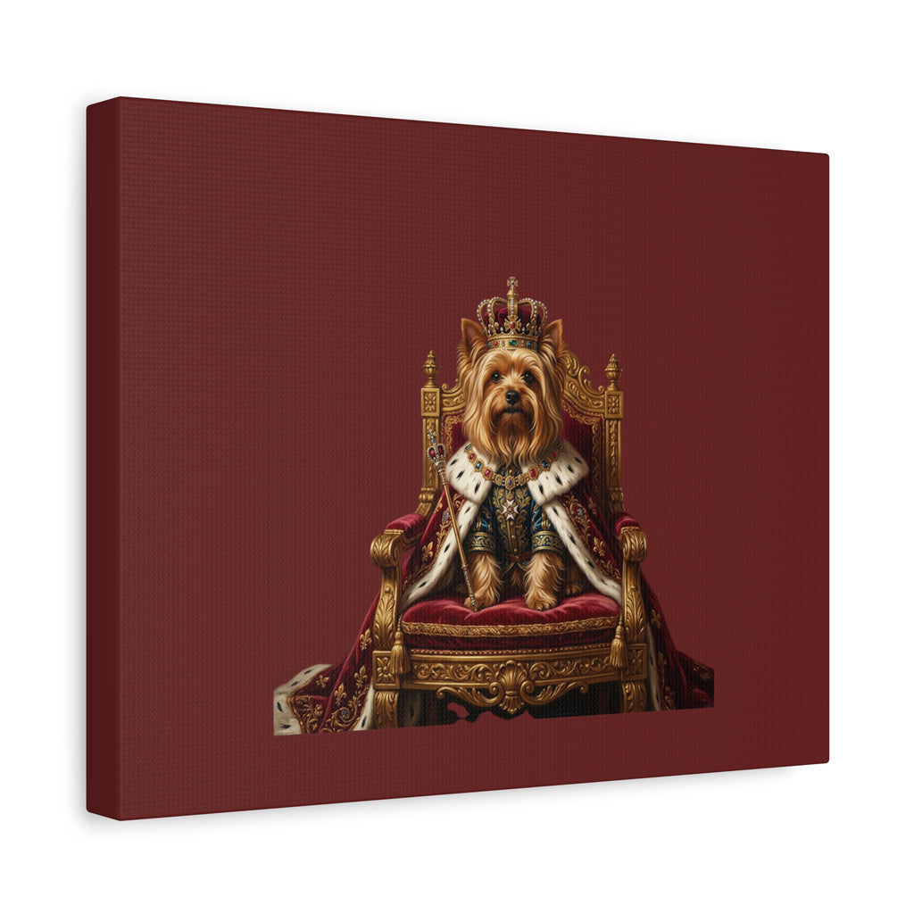 Royal Yorkie Canvas Art – King Dog Portrait Matte Stretched Wall Decor