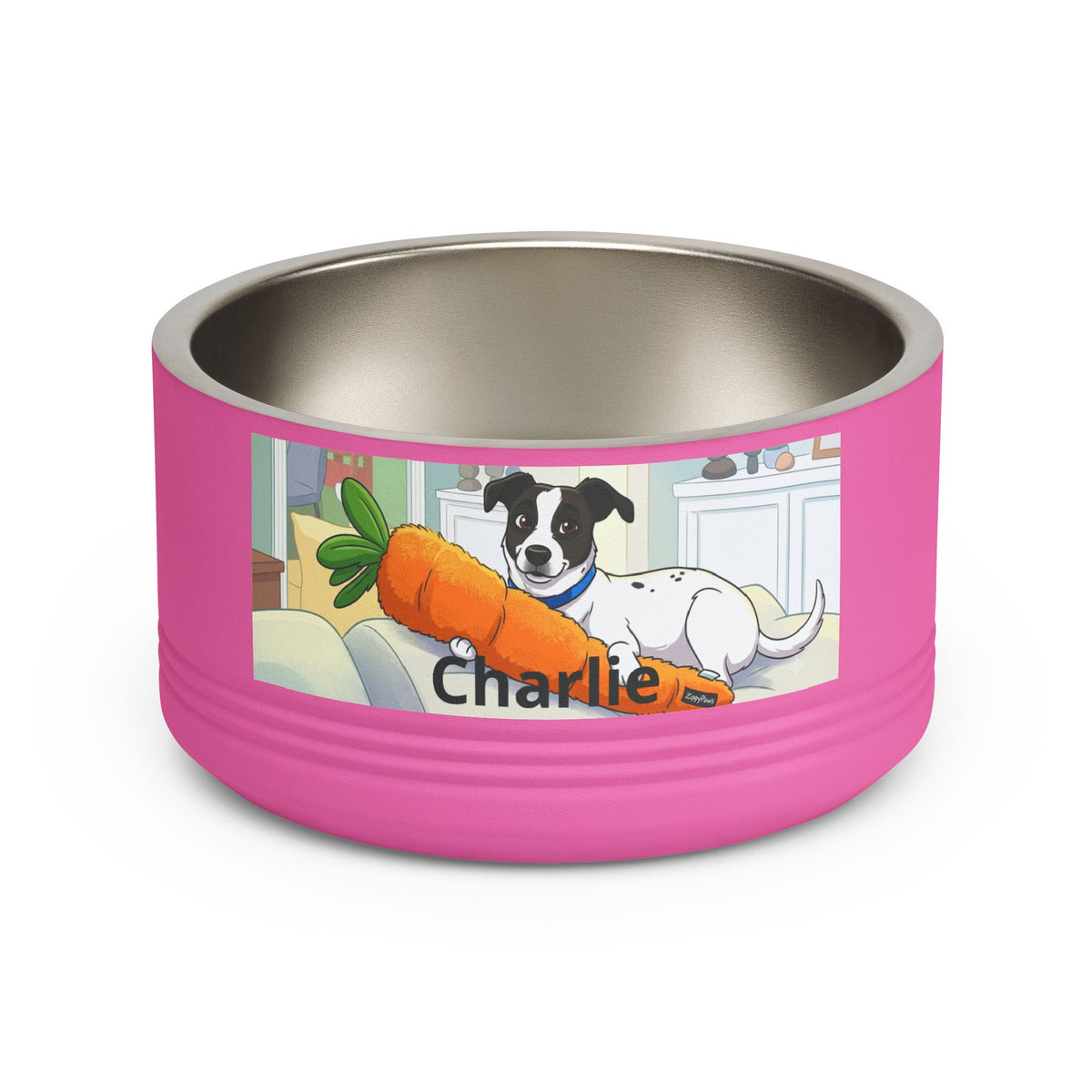 Personalized Pet Bowl — 18oz Stainless Steel Dog Food Bowl (Custom Name: Charlie)