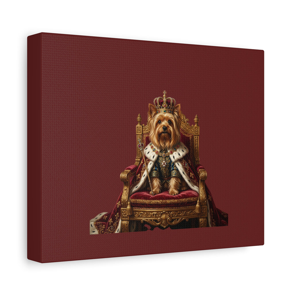 Royal Yorkie Canvas Art – King Dog Portrait Matte Stretched Wall Decor