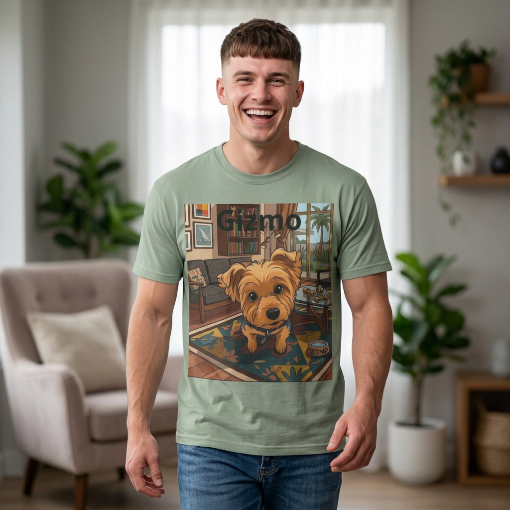 Gizmo Yorkie Portrait T‑Shirt — Cute Yorkie Dog Tee