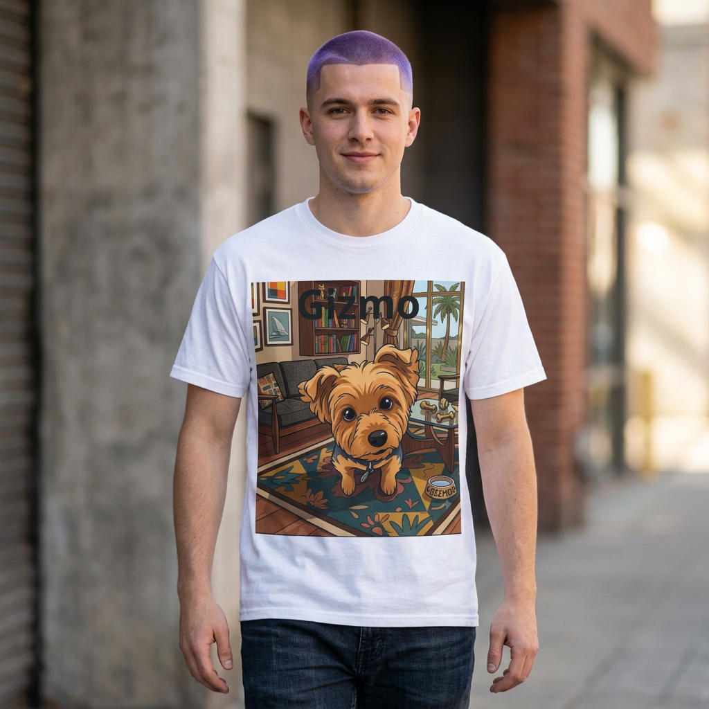 Gizmo Yorkie Portrait T‑Shirt — Cute Yorkie Dog Tee