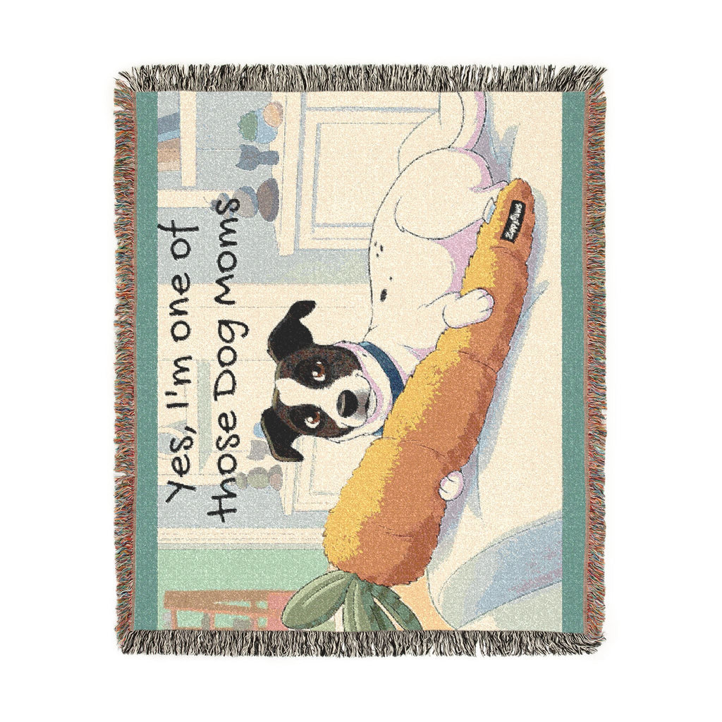 Woven Blanket — Vintage Logo Throw Blanket, Cozy Fringe Jacquard for Living Room & Gift