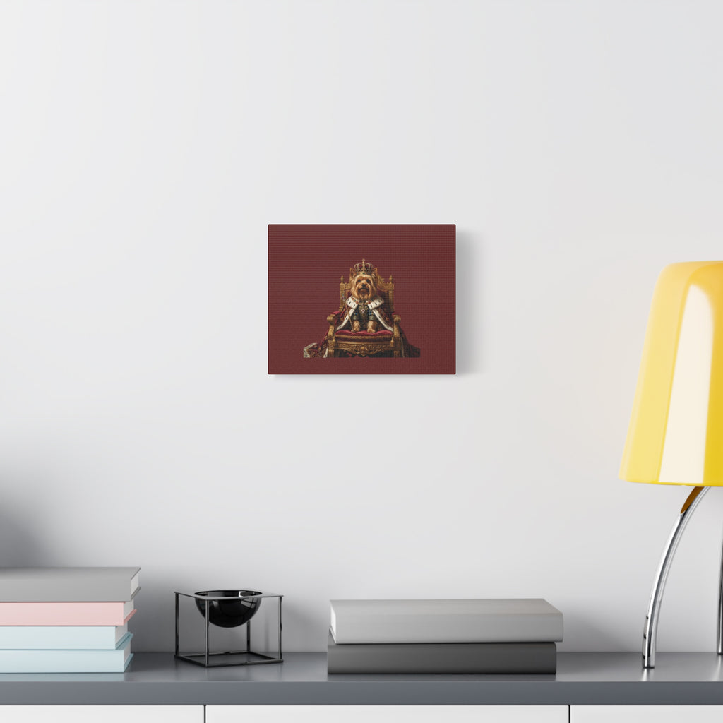 Royal Yorkie Canvas Art – King Dog Portrait Matte Stretched Wall Decor