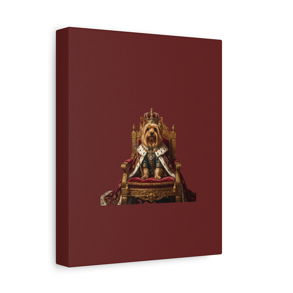 Royal Yorkie Canvas Art – King Dog Portrait Matte Stretched Wall Decor