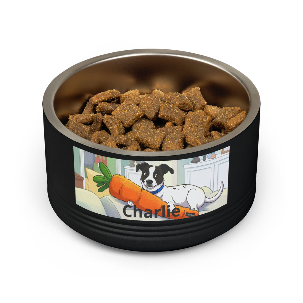 Personalized Pet Bowl — 18oz Stainless Steel Dog Food Bowl (Custom Name: Charlie)