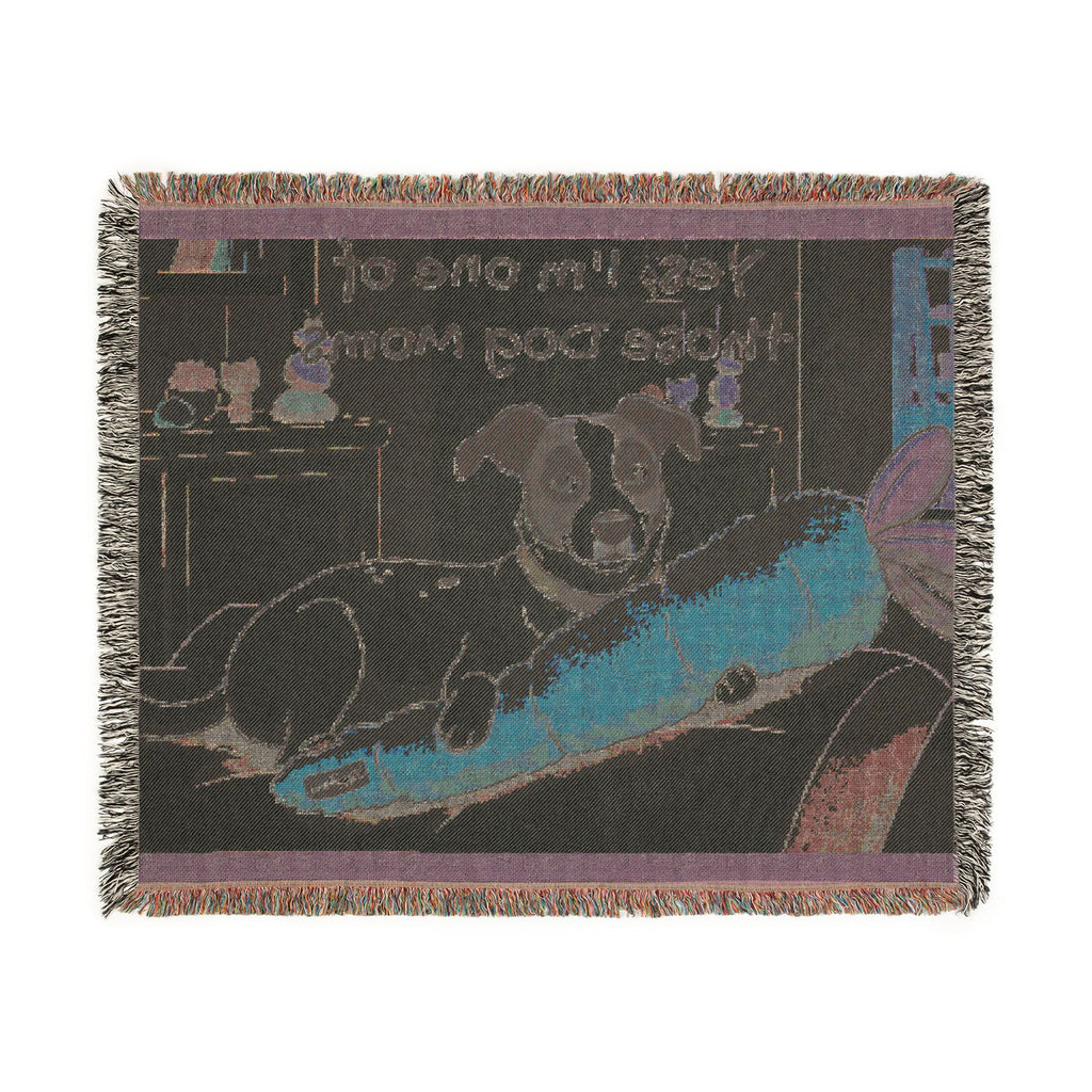 Woven Blanket — Vintage Logo Throw Blanket, Cozy Fringe Jacquard for Living Room & Gift