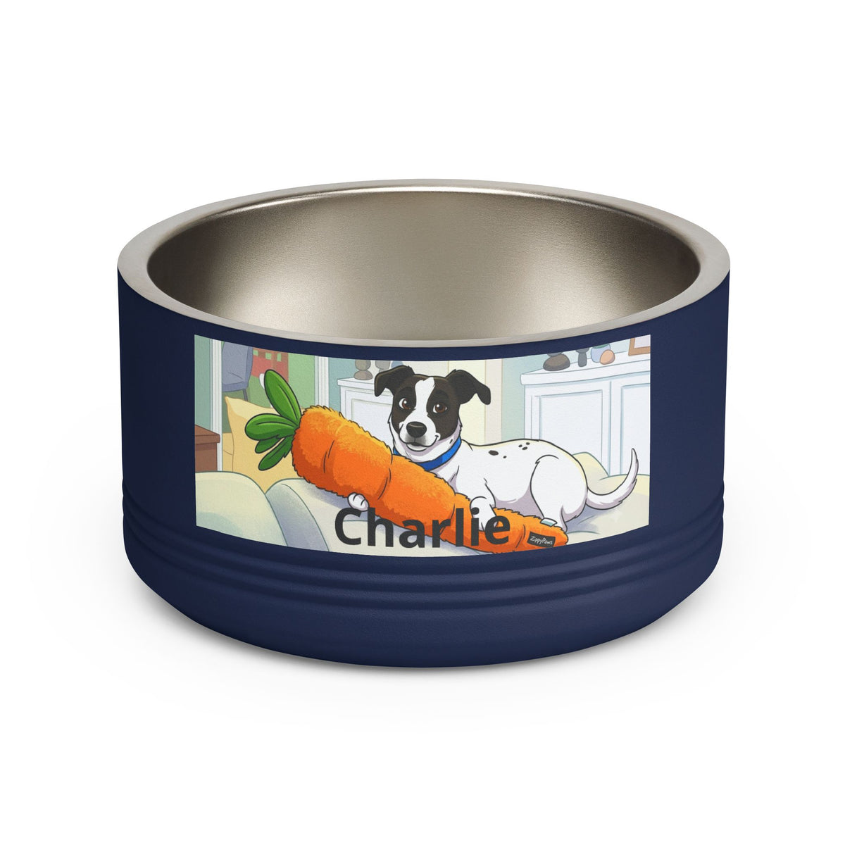 Personalized Pet Bowl — 18oz Stainless Steel Dog Food Bowl (Custom Name: Charlie)