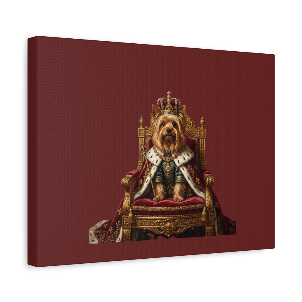 Royal Yorkie Canvas Art – King Dog Portrait Matte Stretched Wall Decor