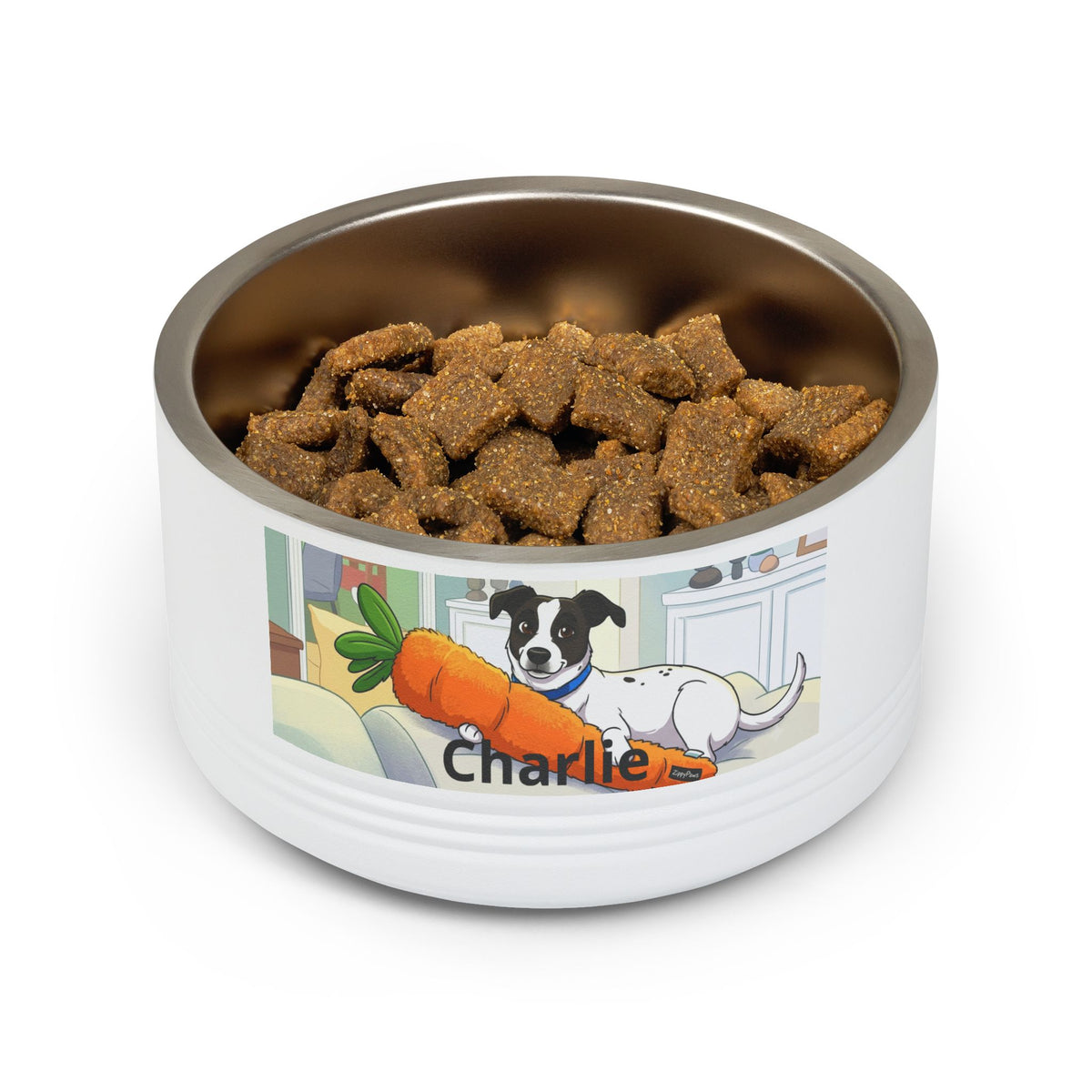 Personalized Pet Bowl — 18oz Stainless Steel Dog Food Bowl (Custom Name: Charlie)